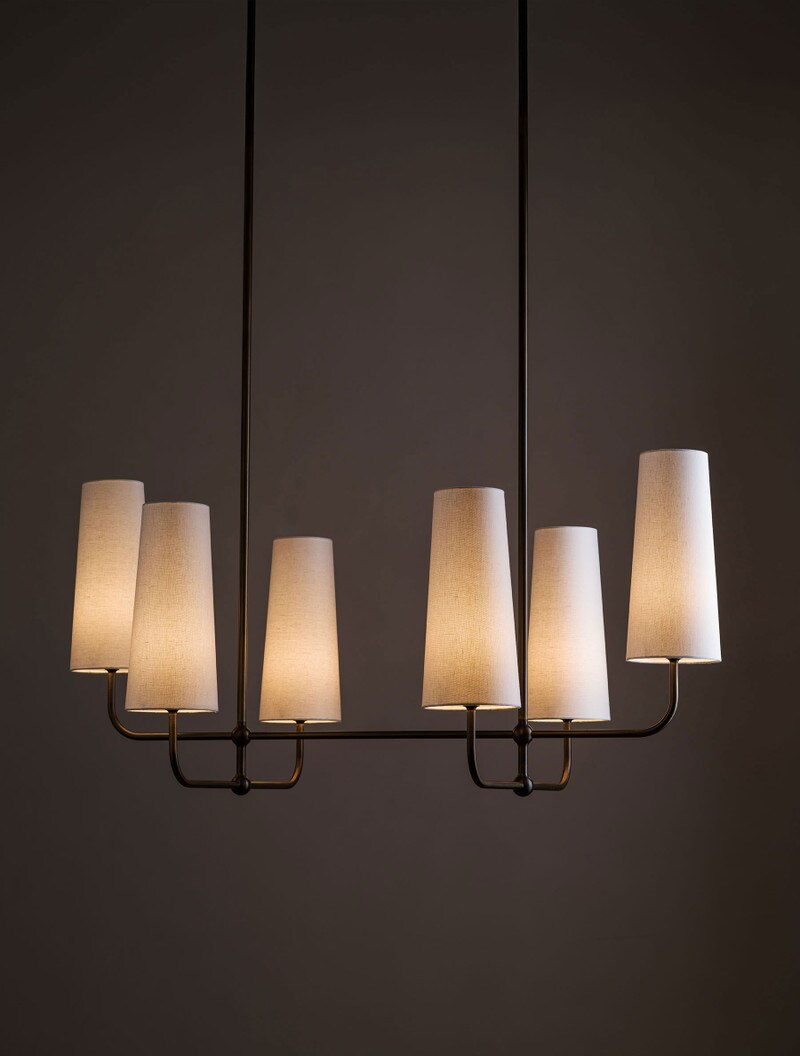 Bola 6 Chandelier shown in Bronze